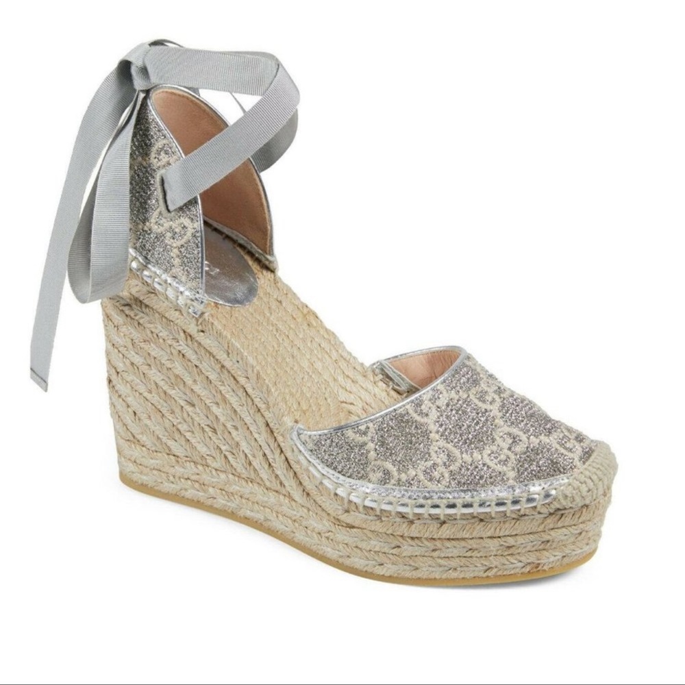 GUCCI GG LOGO ESPADRILLE WEDGES